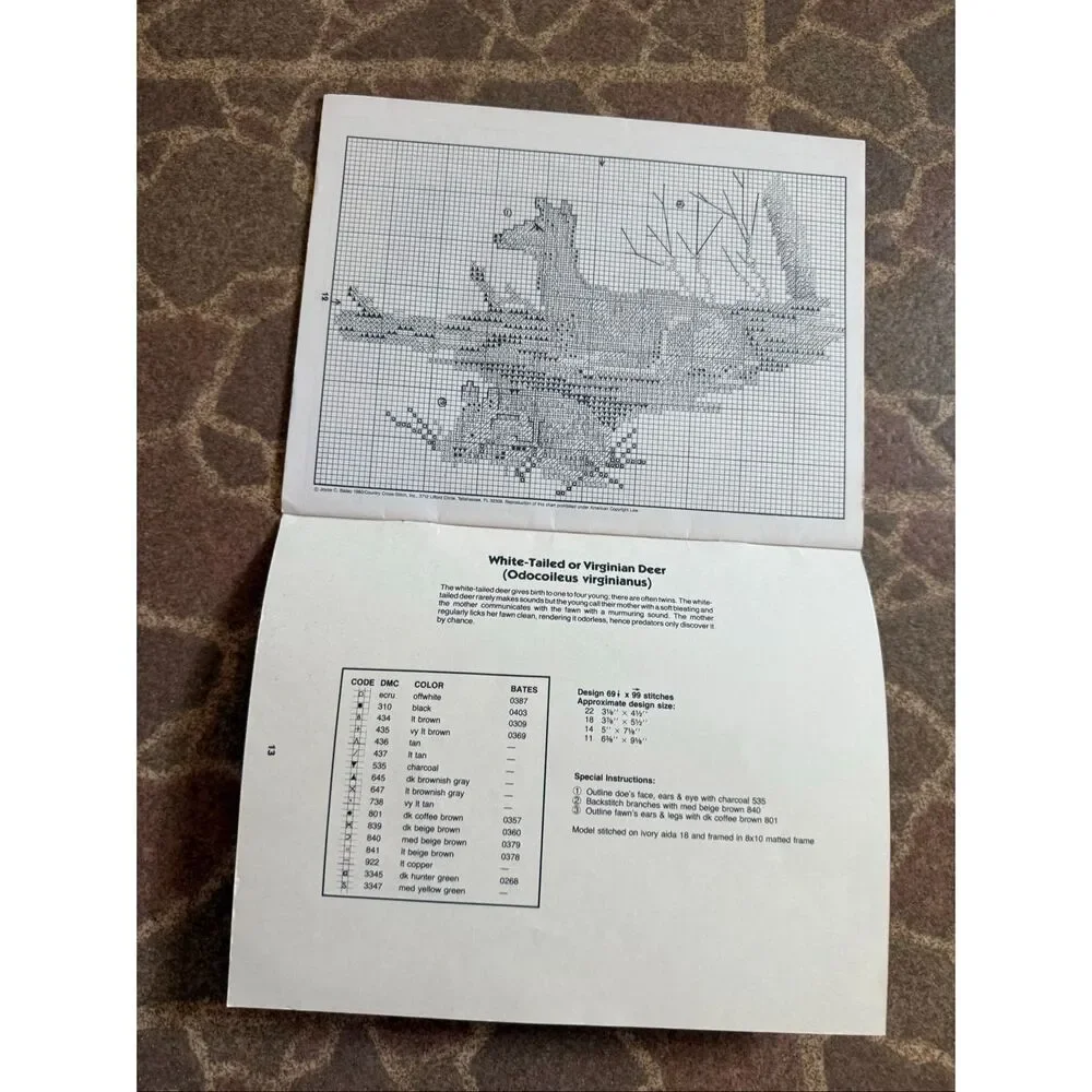 Vintage Wildlife Cross Stitch Pattern Book Mothers of the Wild Country